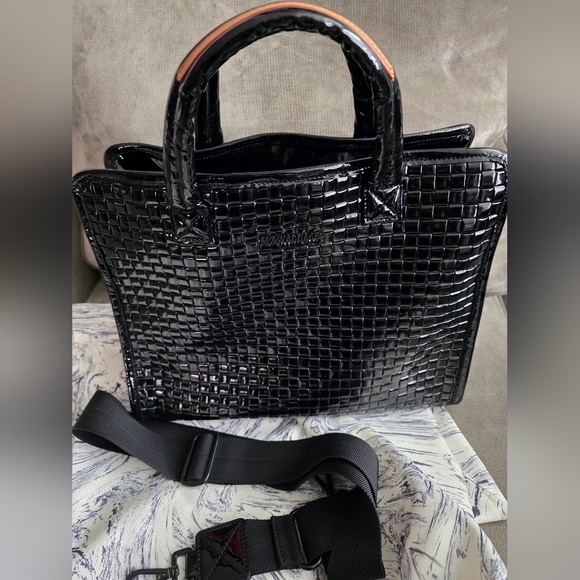 MZ Wallace Handbags - MZ Wallace Patent Woven Box Tote